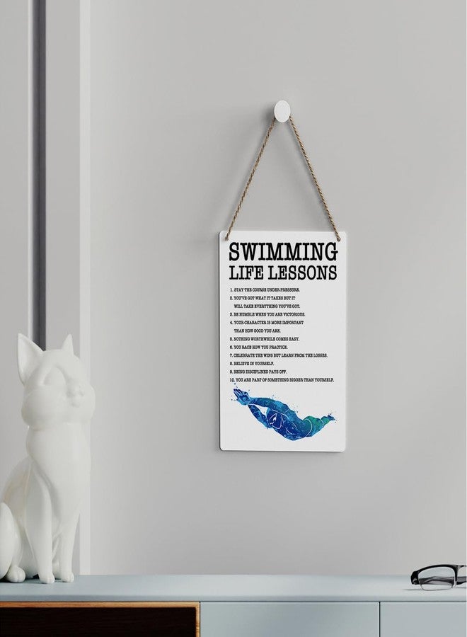 SENJIAN Inspirational Quotes Swimmer Gifts Rustic Wall Decorations Motivational Farmhouse Wall Hanging Decor Encouragement Best Team Gifts Decorative Wood Plaque for Home Office Bedroom Bathroom Living Room - Image 4
